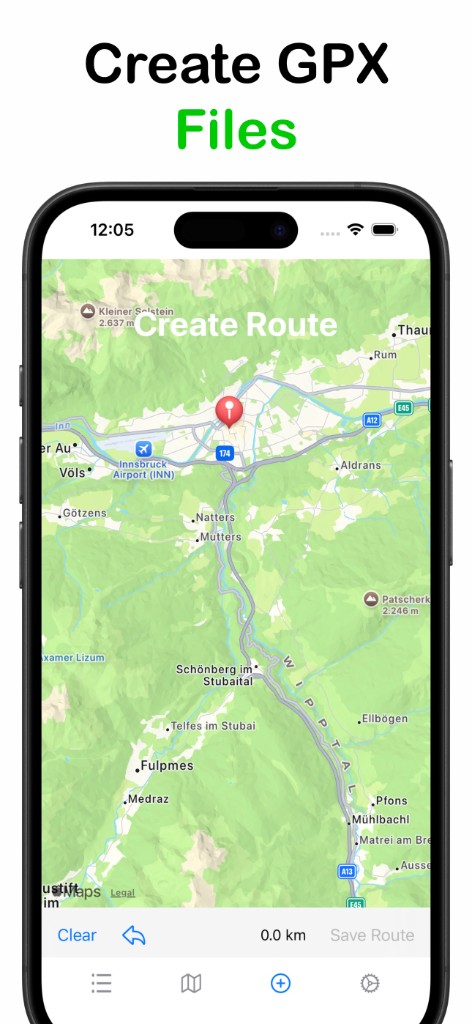 Create a custom GPX route on a topo map in GPX Viewer